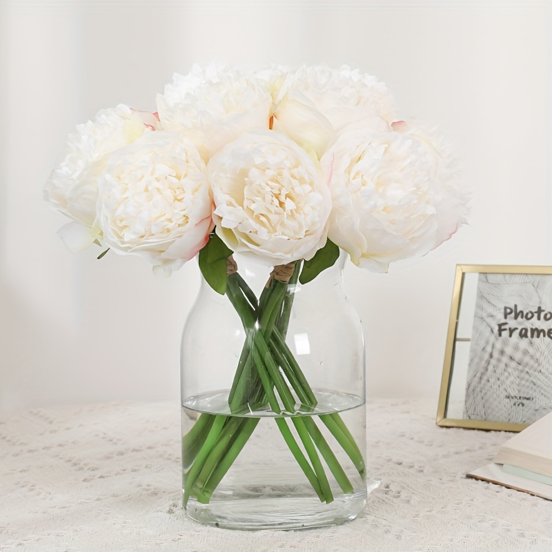 10 pezzi di fiori di peonia artificiali per fai da te - teste