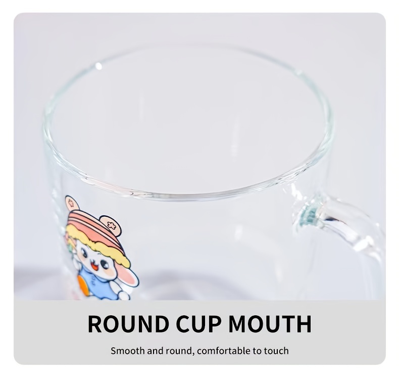 Cute Cartoon Glass Large Capacity Children's Milk Cup - Temu