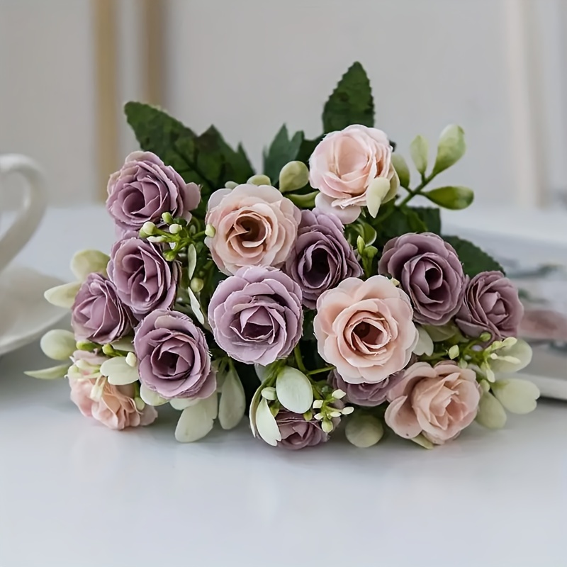 1/3 Pezzi Fiori Rosa Simulati, Bouquet Fiori Rosa Finta Decorazioni, Fiori  Finti Feste Compleanno E Docce, Decorazioni Vasi In Soggiorno E Camera  Letto, Decorazioni Finestre E Giardini Esterni, Bouquet Fiori Sposa E