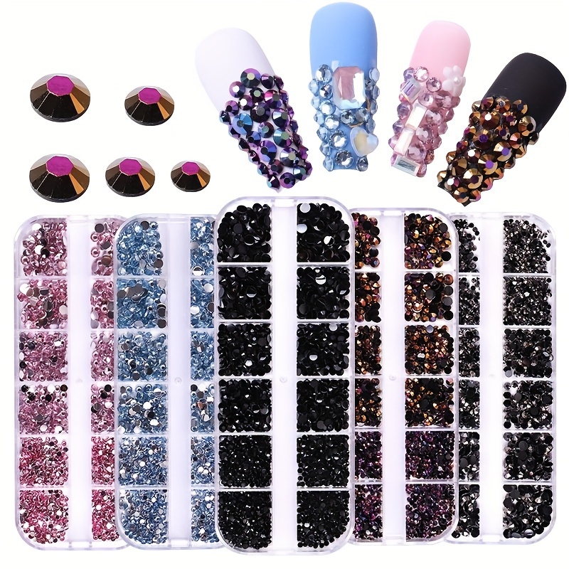 Rhinestone,resin Ss12 Rhinestones Kit,mixed Color Gemstones For Nail  Clothes Shoes Tumblers Decoration Gifts Flat Back Round Flatback  Rhinestones Kit For Nail Crafts Diy Non-hotfix Resin Round Shape Crystal -  Temu