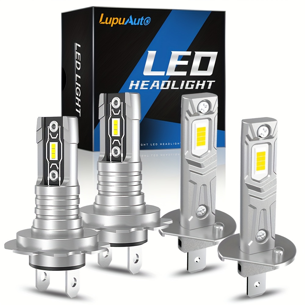 

Lupuauto 4pcs H7 H1 Led Car Headlight Combo Kit, 6000k Cool White 300% Bright Led H7 H1 Low/high Beam Light, 1:1 Mini Size Plug And Play