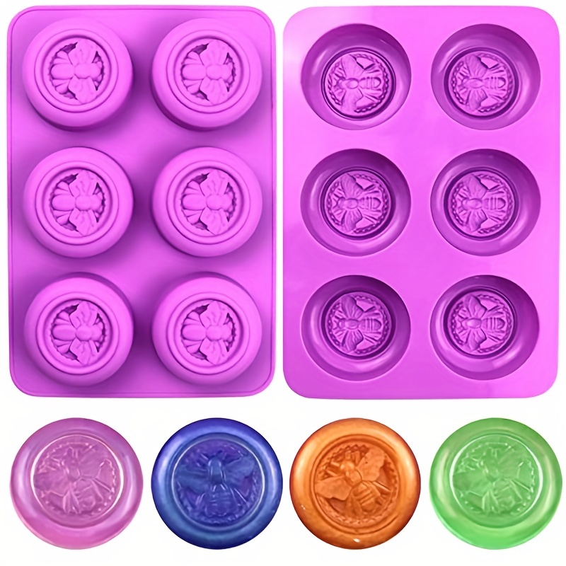 Round Silicone Molds - 4 Cavity Circles Soap Mold Heat Resistant Decorating  Tool