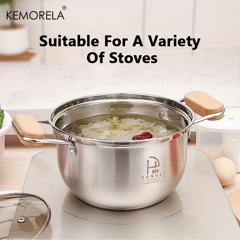 304 Stainless Steel Food Grade Soup Pot Thickened Bottomed - Temu