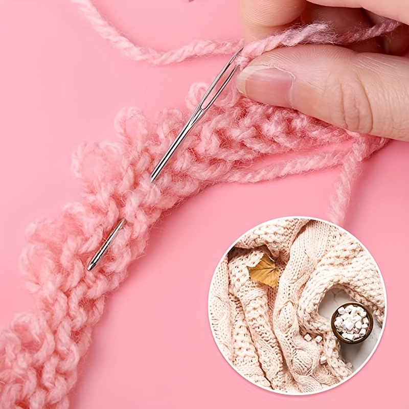 4 Yarn Hand Sewing Needle BIG EYE Beading Art Craft Long Wool Knitter Thick  Aid