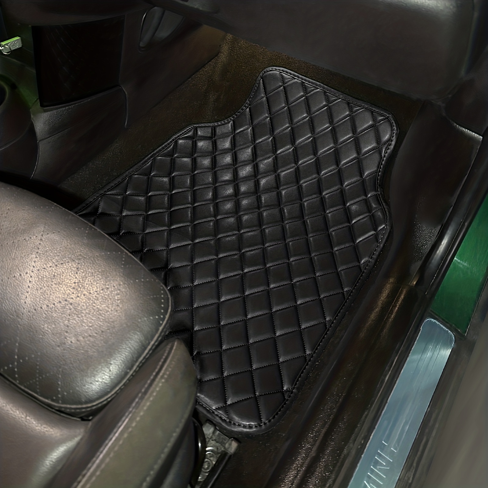 Upgrade Car's Interior A Stylish Checkerboard Foot Pad - Temu
