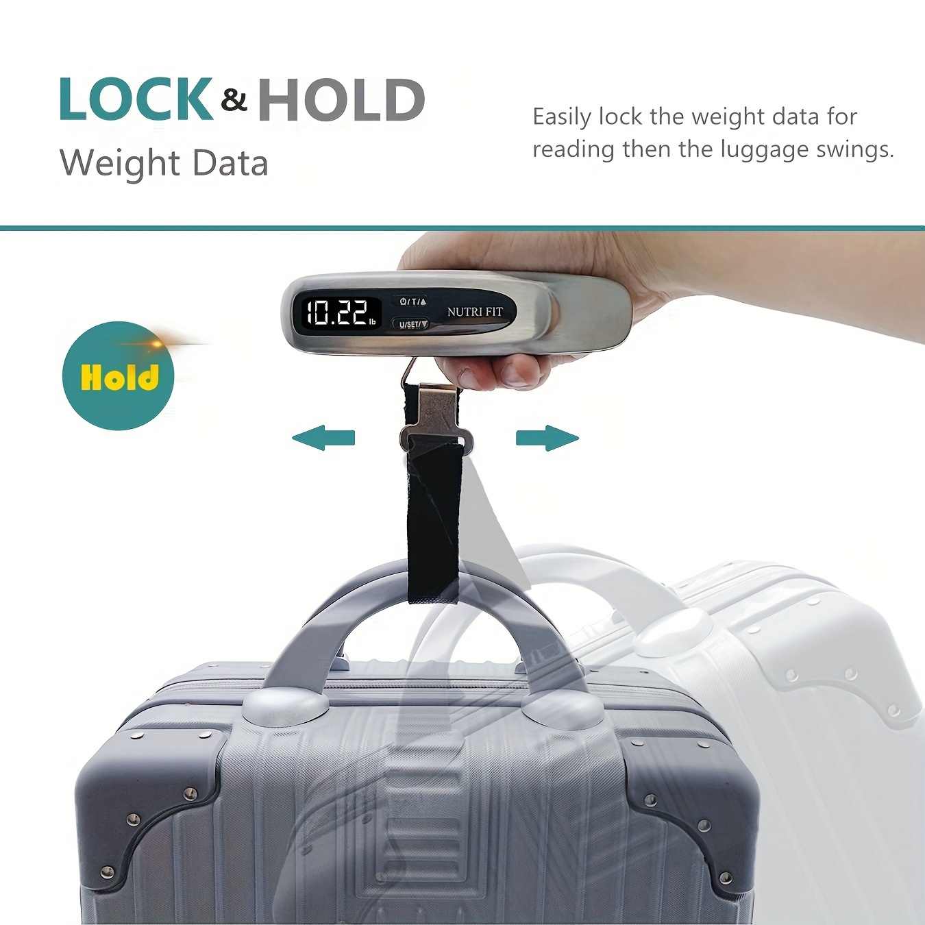 Luggage Hanging Scale, Portable Electronic Digital Weight Scale Handheld  Luggage Weighing Scale 110lb Capacity with Hook