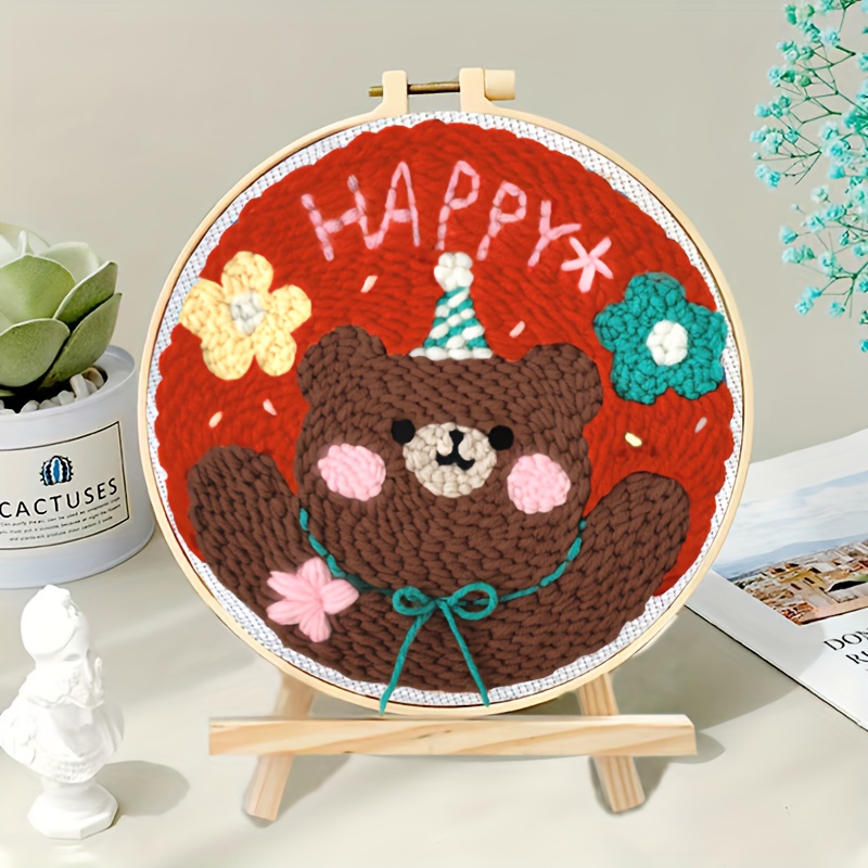 Other Arts And Crafts Cartoon Punch Needle Embroidery Kit With Yarn Easy  DIY Needlework Wool Work Home 50% More Woolen For Adult From Tttingber,  $33.13