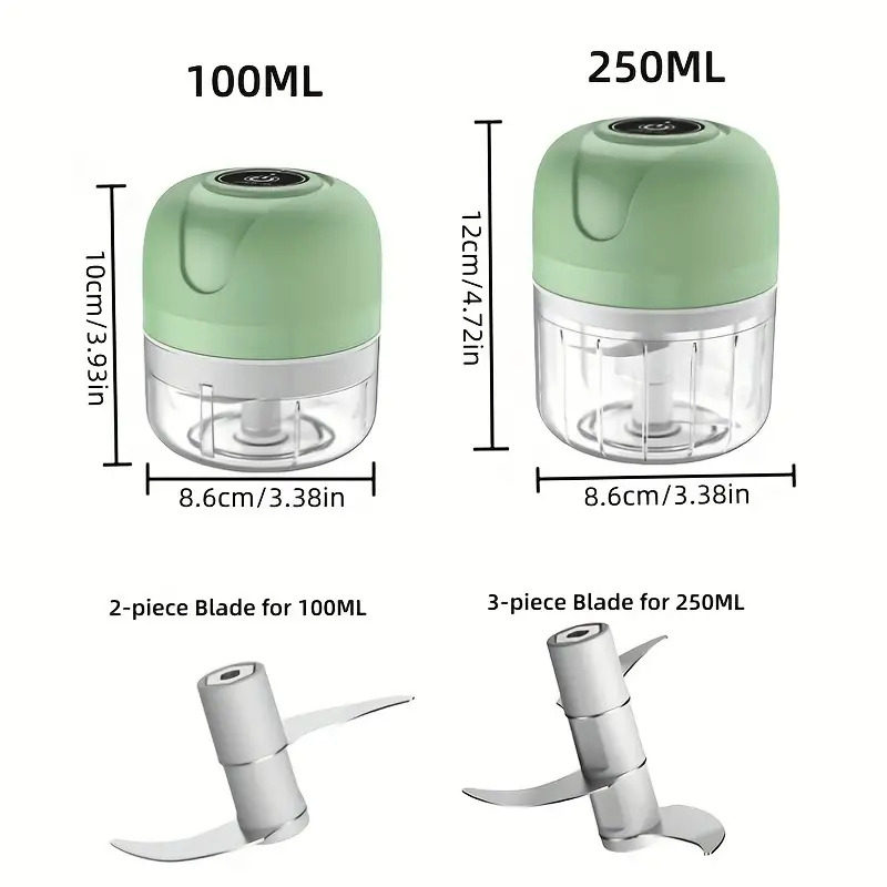 Electric Mini Garlic Chopper, 250ML USB Rechargeable Portable Electric Food  Chopper, Wireless Small Food Processor for Chopping Garlic, Ginger, Chili
