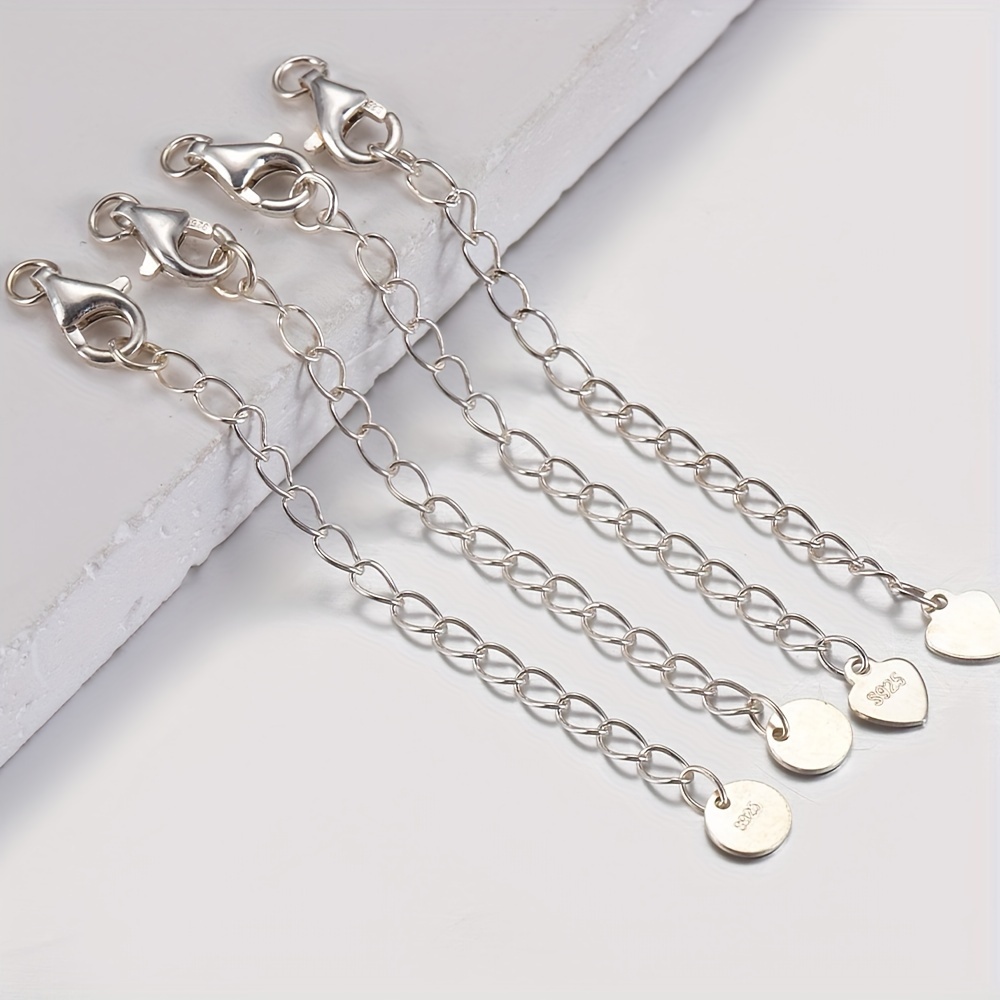 Sterling Silver Necklace Extender Chain Extender for Necklaces 925 Sterling Silver Necklace Bracelet Extender Chains for Women Chains Extensions 1
