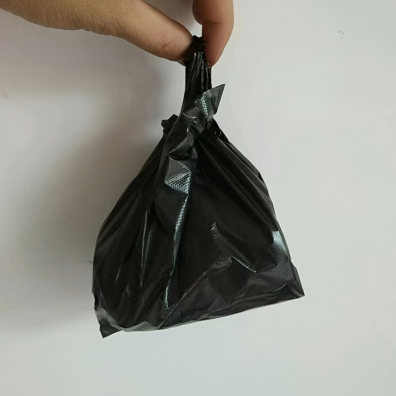 50Pcs Garbage Bags Handle Household Disposable Black Trash Pouch