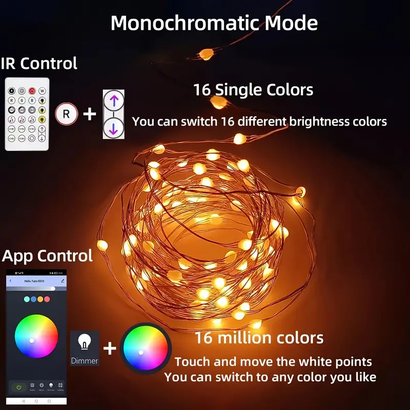 100 Leds Christmas Lights Wifi App Control Timer Firefly Twinkle