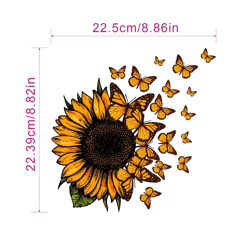  30 Pcs Flowers Butterfly Iron on Patches Sunflowers Iron On  Appliques Colorful Butterfly Patches for Arts Crafts DIY Decor, Jeans,  Jackets,T-Shirt,Kid's Clothing, Bag,Caps,Arts Craft Sew Making : Arts,  Crafts & Sewing