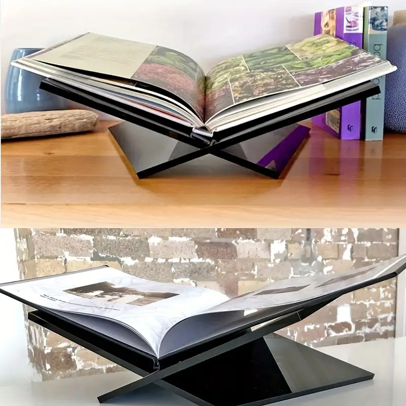 Modern Black Acrylic Book Stand Sturdy Angled Book Holder - Temu
