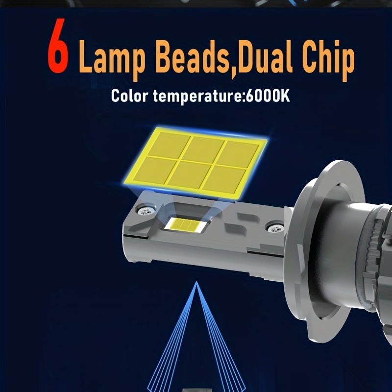 High Power 3570 Chip H7 Led Car Headlights Bulbs 6000k H4 H1 - Temu