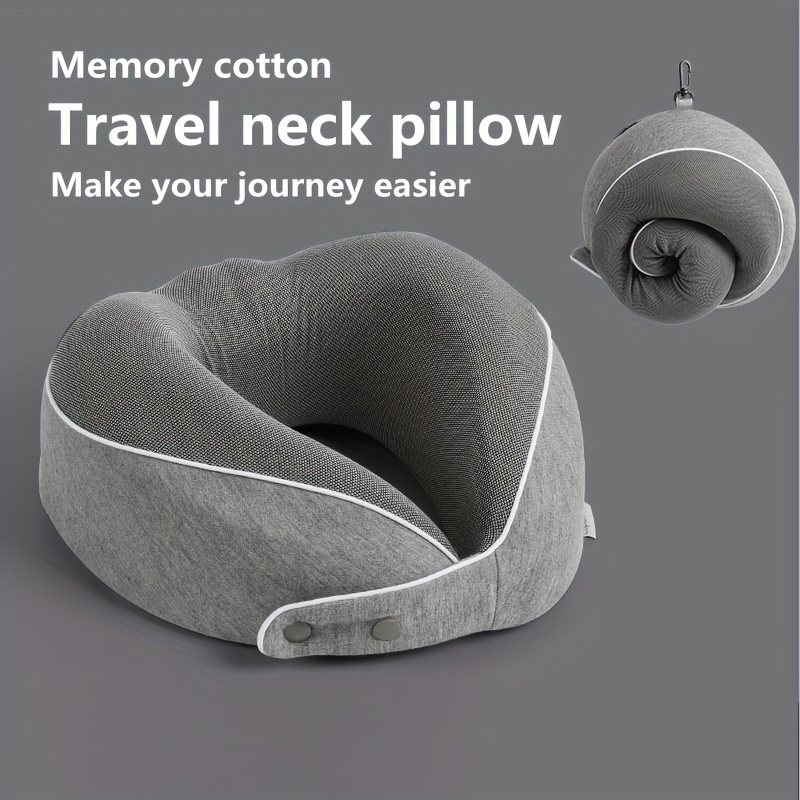 U Shaped Memory Foam Neck Pillow Soft Travel Pillow Neck - Temu