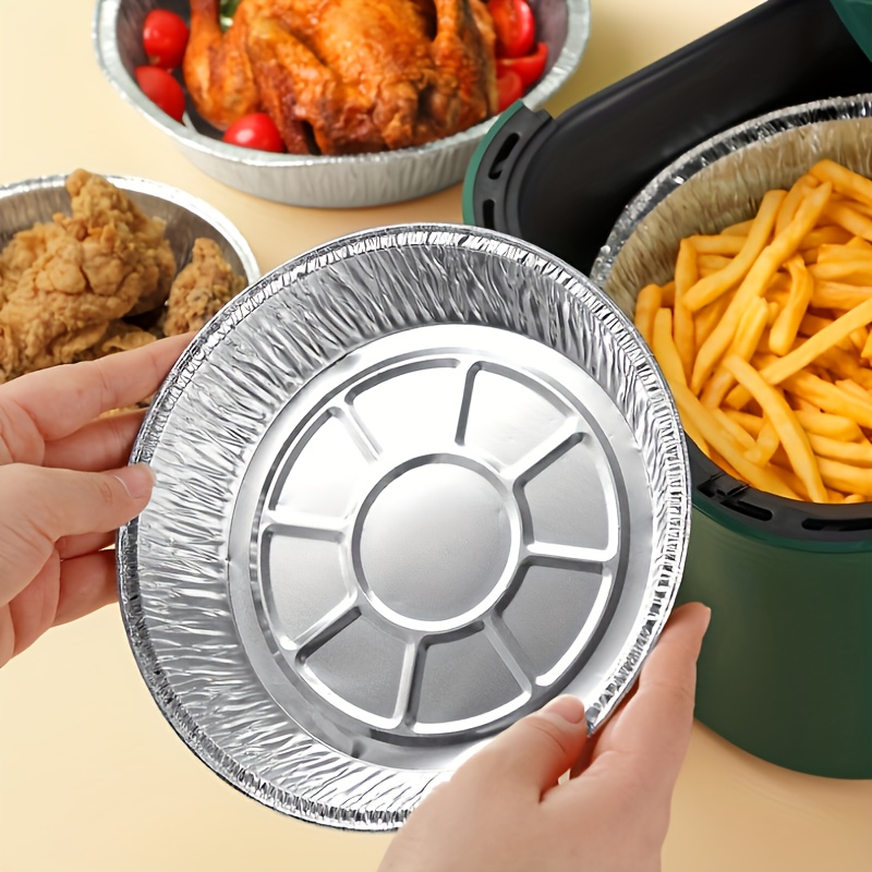 Air Fryer Disposable Aluminum Foil Baking Tray Oven Baking Aluminum Foil  Bowl Pizza Tart Home Round Foil Pan Easter Christmas Halloween Thanksgiving  Dinner Bbq Essential - Temu