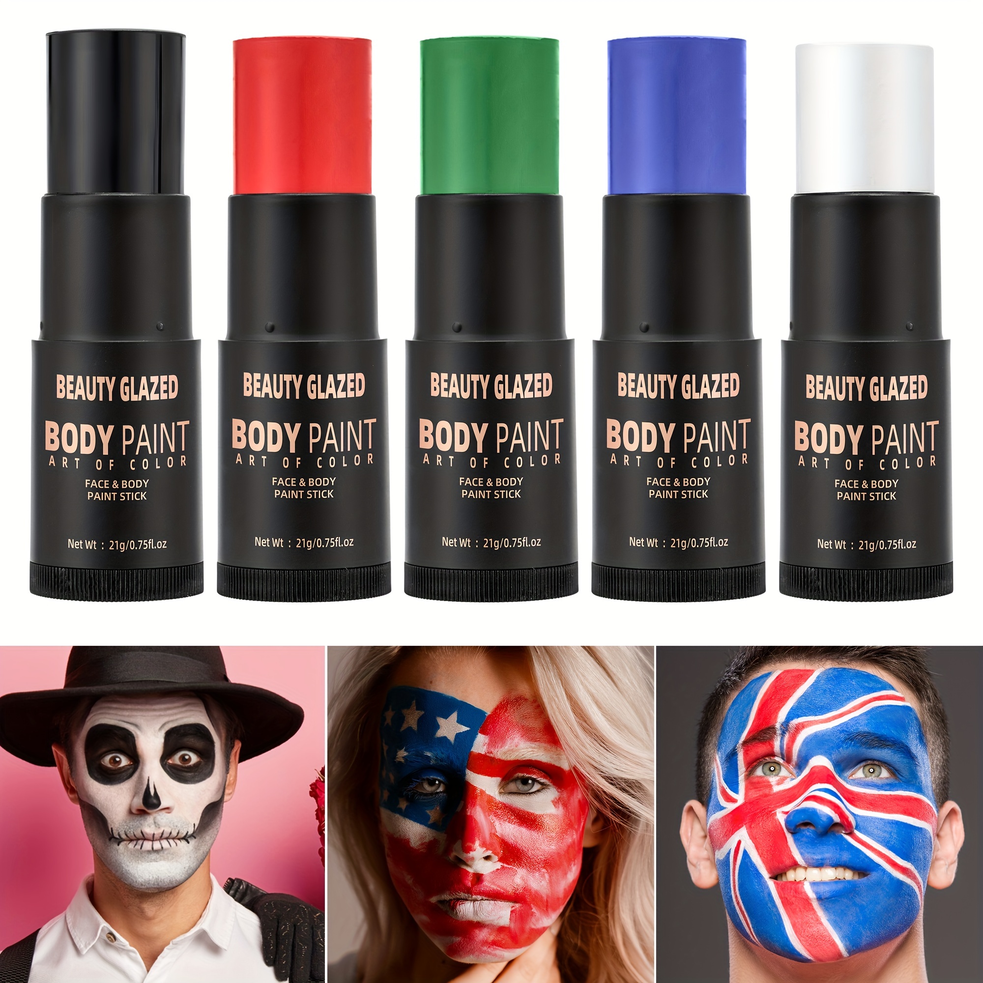 20 Colors Professional Face Body Paint KIT,OIL Face&Body Paint Kit,Including 20 Colors Face Paint/Paint Stick/Brushes/Special Effects Sticker/Fake