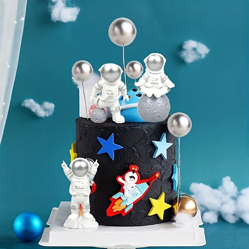 22 decorazioni per torte spaziali, decorazioni per cupcake a tema  astronauta, decorazioni per feste a tema spazio, razzo, perle e stelle,  decorazioni fai da te : : Alimentari e cura della casa