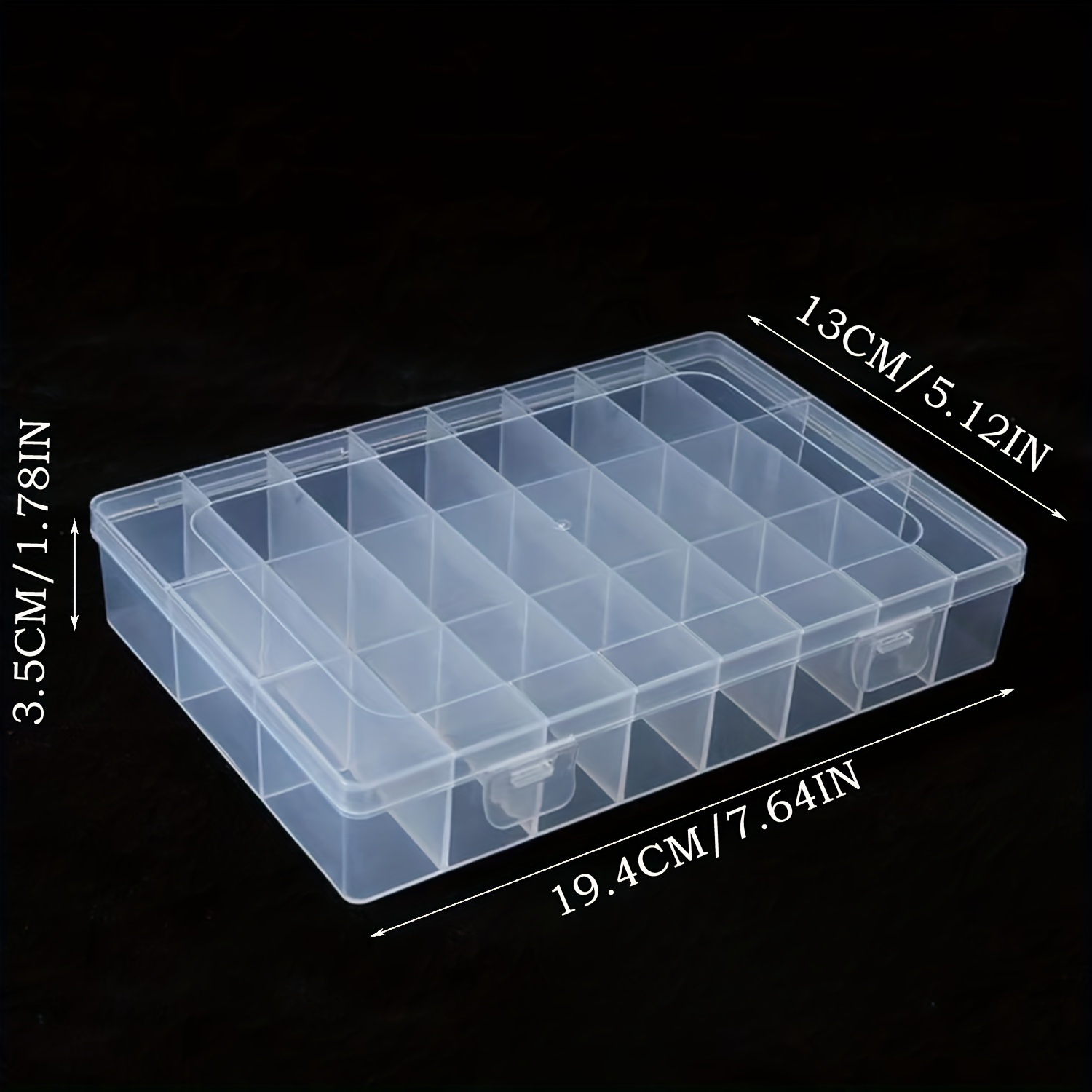 24 Grid Plastic Organizer Box with Dividers Jewelry Storage