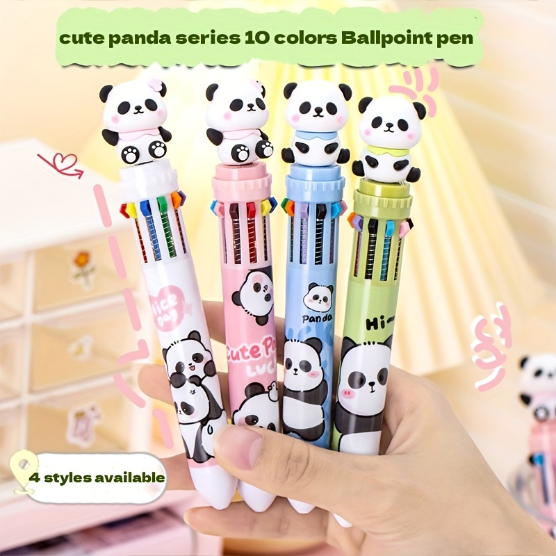 6 New Brown Bear Cream Rabbit Press Pen Bullet Black Carbon - Temu