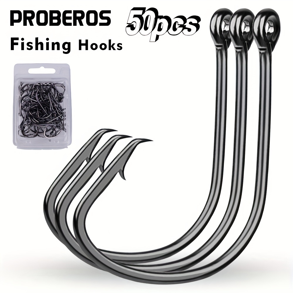 100Pcs 10# 0.41 Catfish Fishing Hooks High Carbon Steel with Barbs Gold  Tone