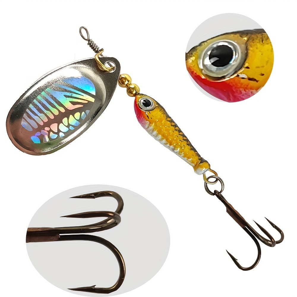 Premium Fishing Spinner Bait Rotating Spoon Lure Pike Bass - Temu United  Kingdom