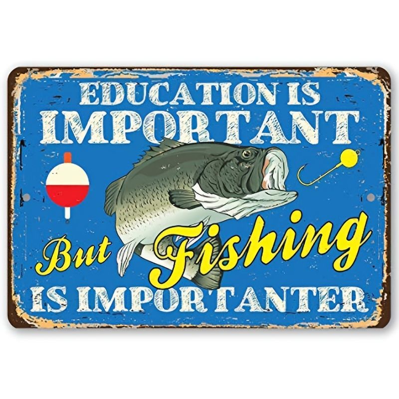 1pc Fishing Decor Metal Sign For Home Funny Signs Use Indoor Outdoor Man  Cave Fishing House Decor Cabin Decor Wall Art Fishing Gifts 12x8in - Patio,  Lawn & Garden - Temu