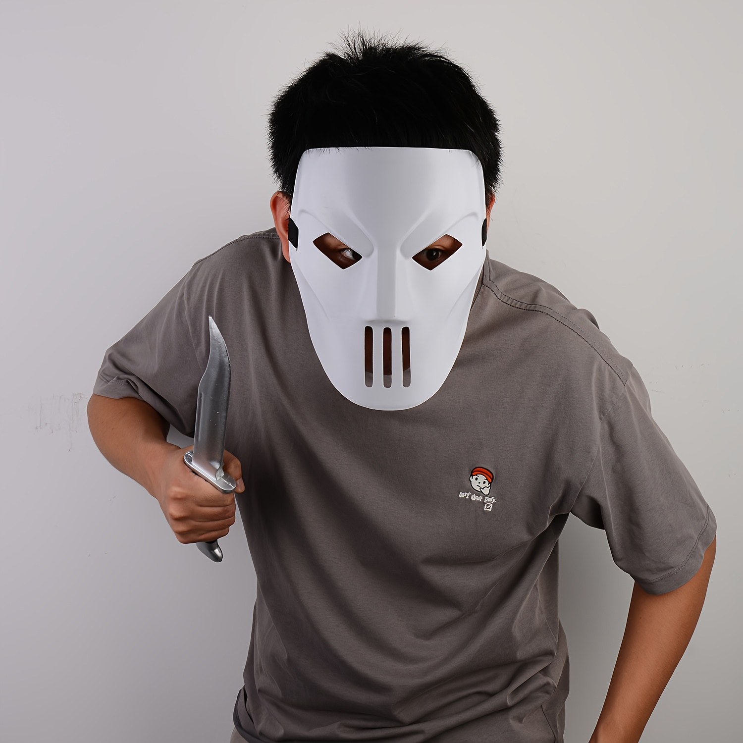 Game Character Pure White Mask Full Face Mask Dress Up Halloween ...