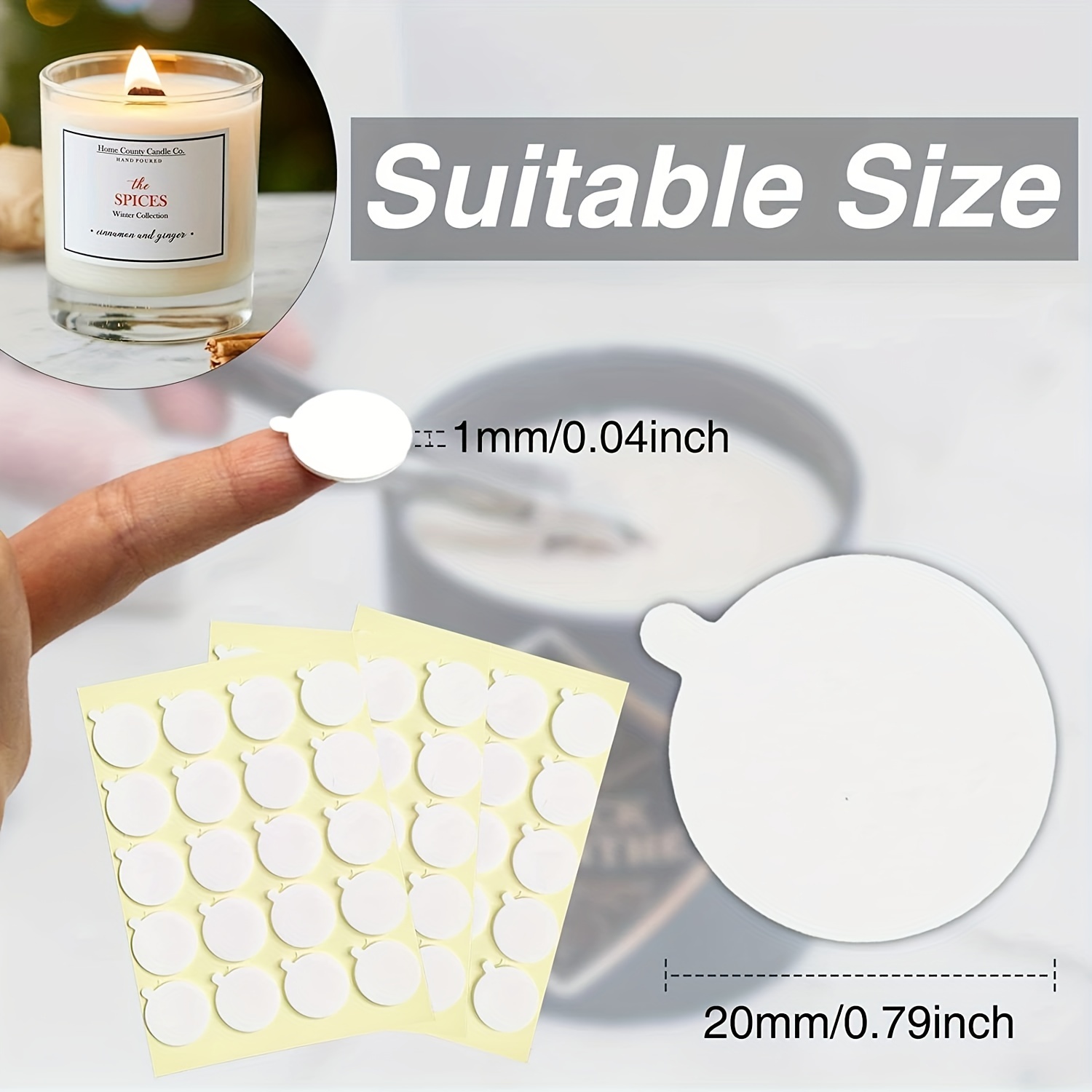 100pcs Of Candle Wick Stickers, Heat-resistant Double-sided Adhesive With A  Small tail, Stable When Pasted In Hot Wax Stickers, Suitable For Candle