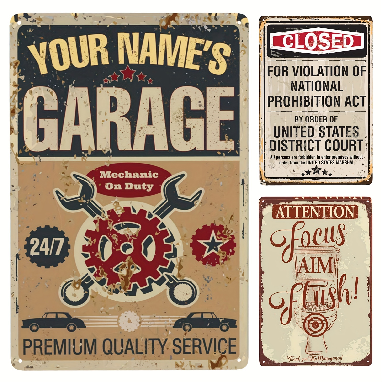 Funny Metal Garage Signs For Men Perfect Gifts For Home - Temu
