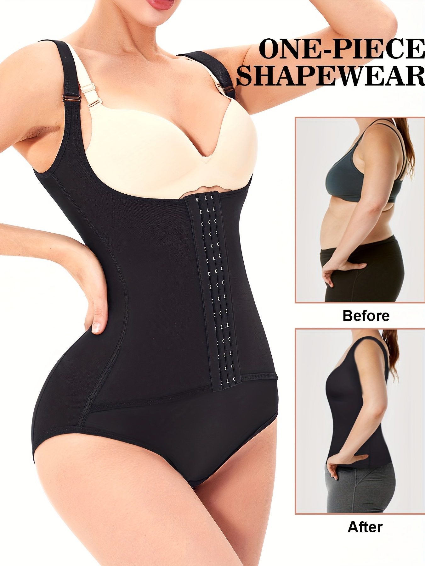 Front Buckle Shaping Bodysuit, Tummy Control Butt Lifting Slimming Body  Shaper, Women's Underwear & Shapewear