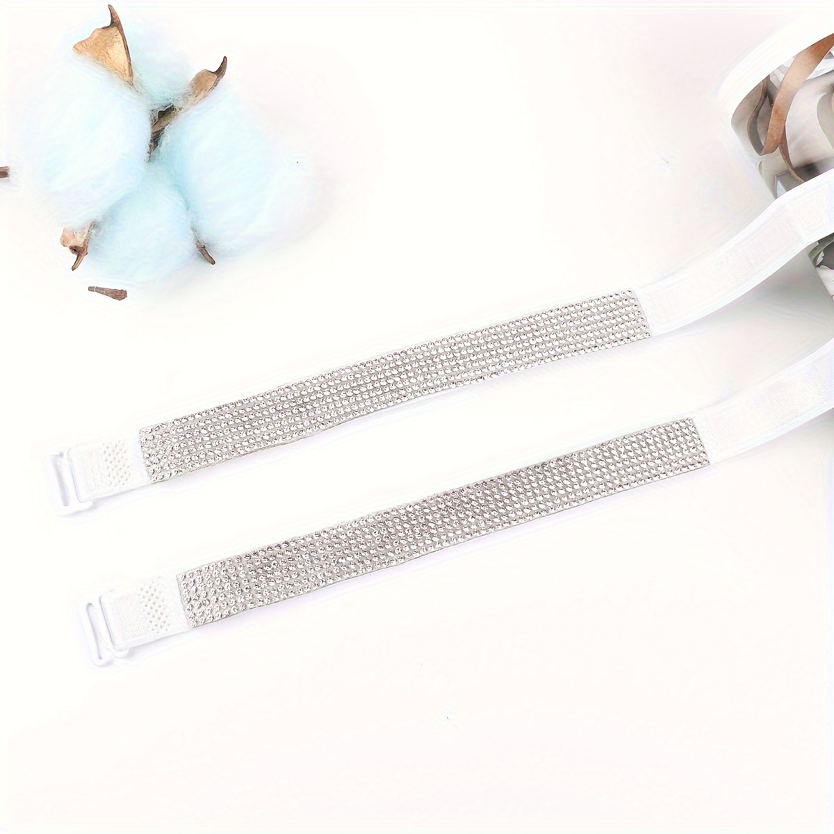 Diamond Bra Shoulder Straps, Adjustable Underwear Elastic Shoulder Belt Non Slip Buckles Women's Lingerie Shoulder Strap&underwear Accessories Bra