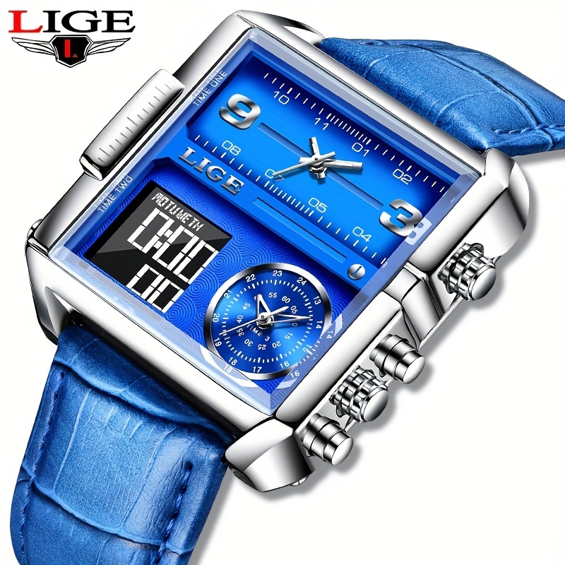 Relógio masculino de luxo LIGE, moderno, estilo militar, esportivo