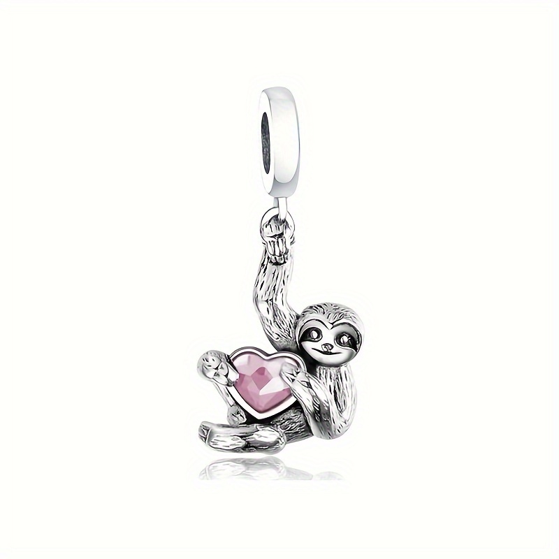 

1pc 925 Sterling Silvery Pink Dangle Charms Beads Fit Original Charms Bracelet Making