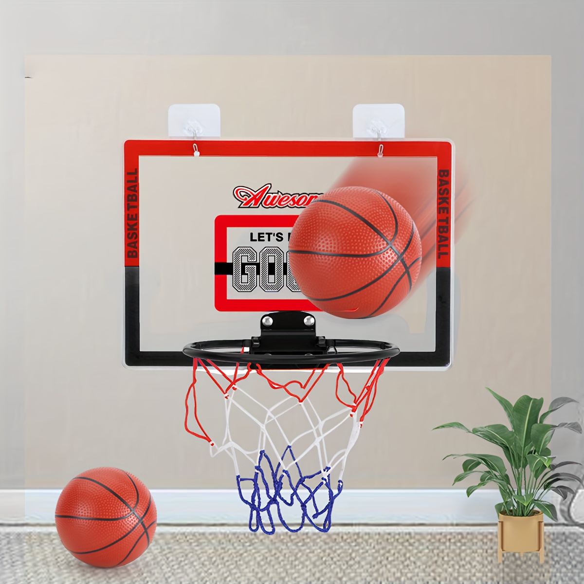 Support mural de rangement pour balle de sport, multifonctionnel,  présentoir de support de basket-Ball sans poinçon