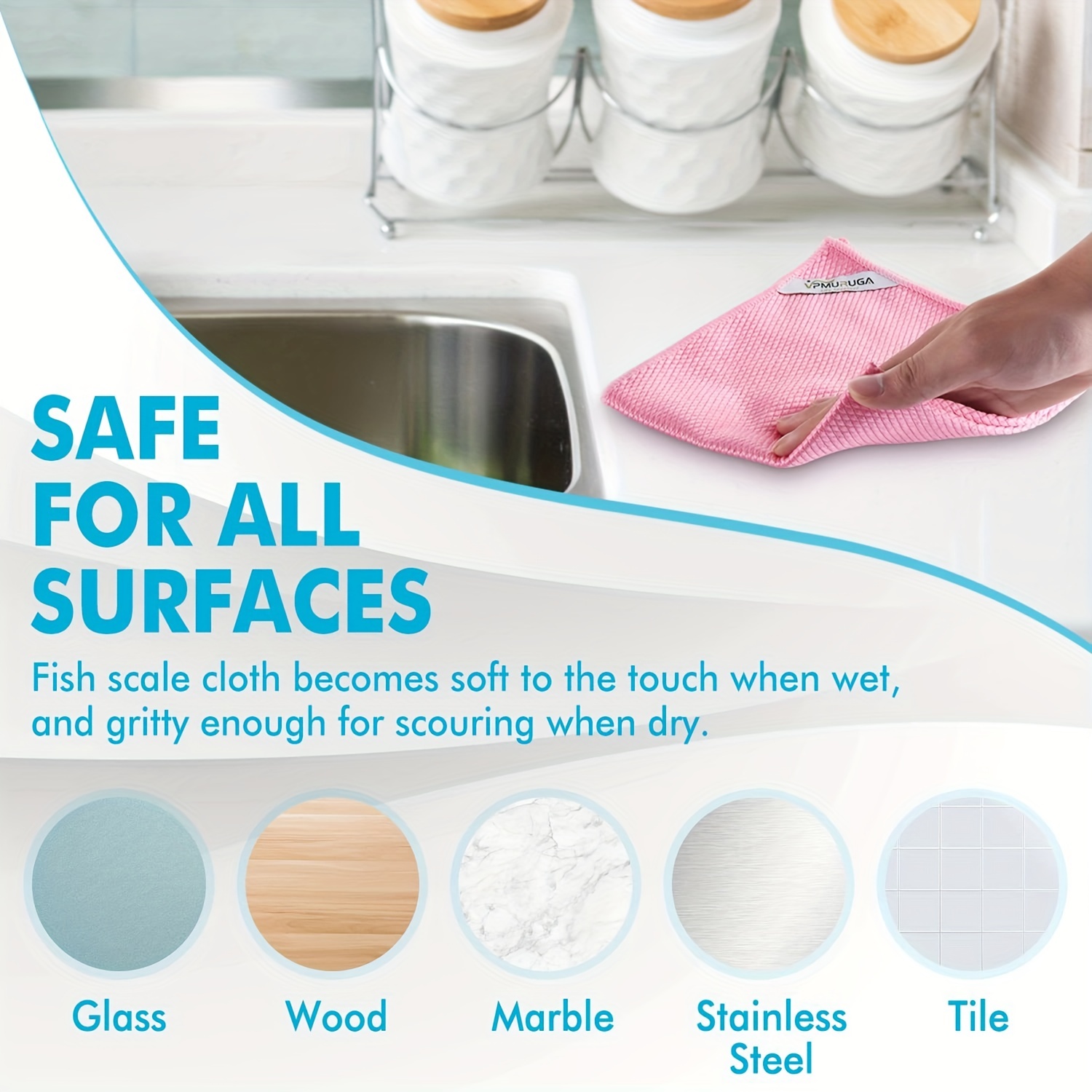 10pcs Microfiber Cleaning Cloths for Kitchen Counters Windows Mirrors Glass