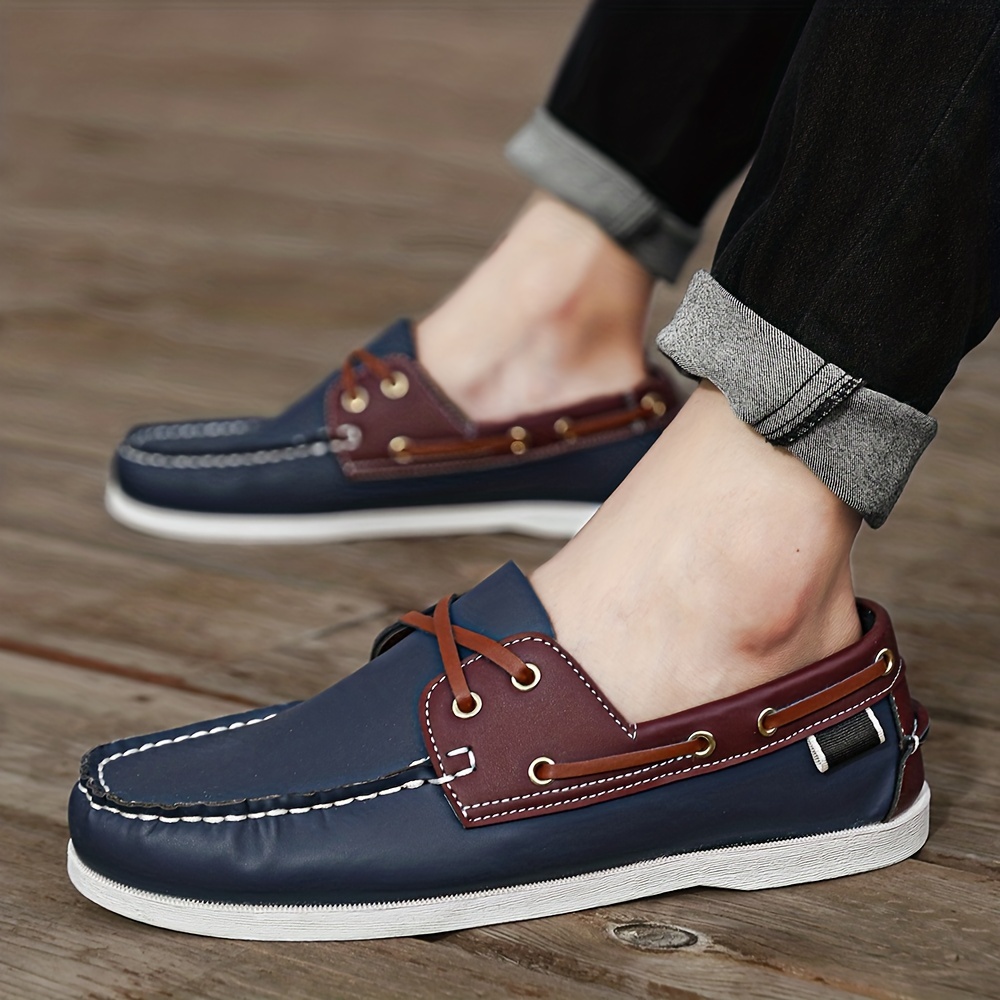 mocassins bleu marine hommes accents marron Temu Canada