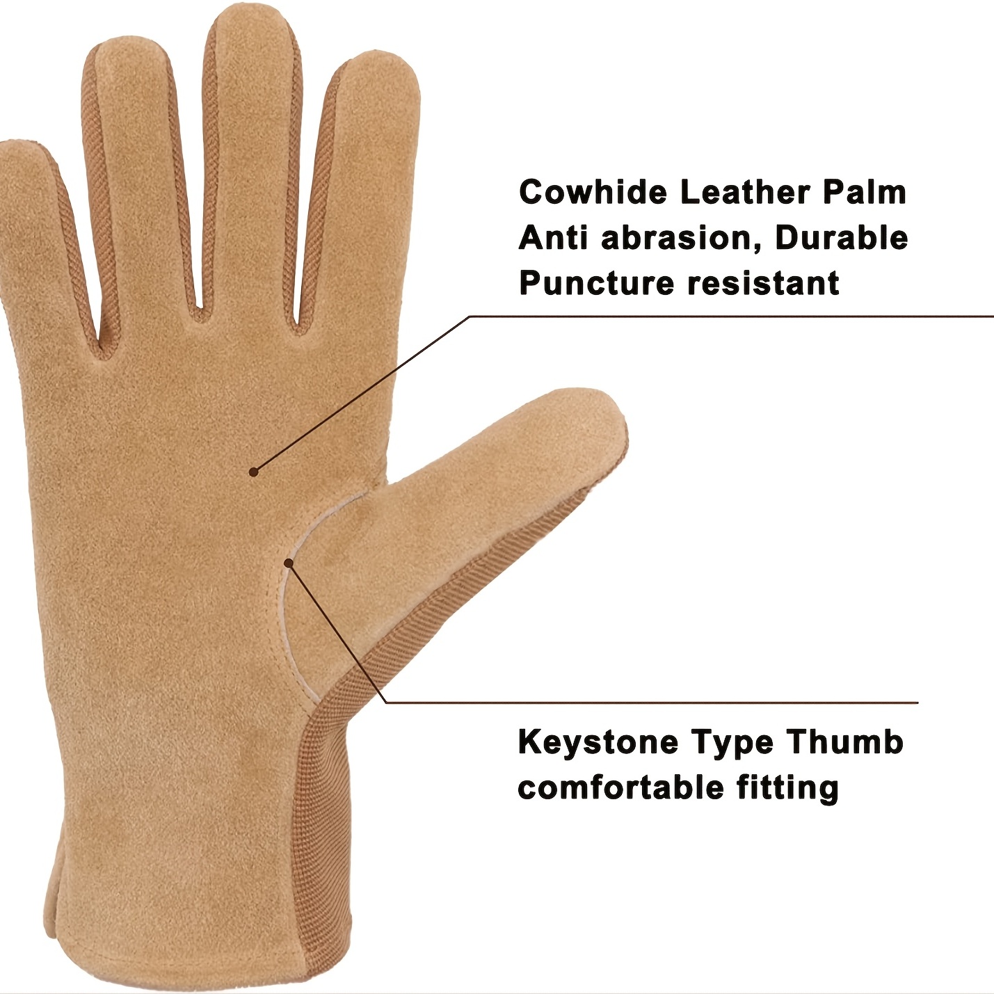 Vgo - 1 par de guantes de jardinería de cuero sintético para mujer, guantes  de trabajo de manga larga, transpirables y con agarre, de alta destreza