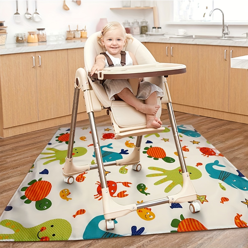 Tapis de sol éclaboussant pour sous chaise haute / arts / artisanat, tapis  de ramper, tapis de jeu pour bébé, tapis anti-dérapant imperméable à l'eau,  lavable, tapis de pique-nique portable et nappe