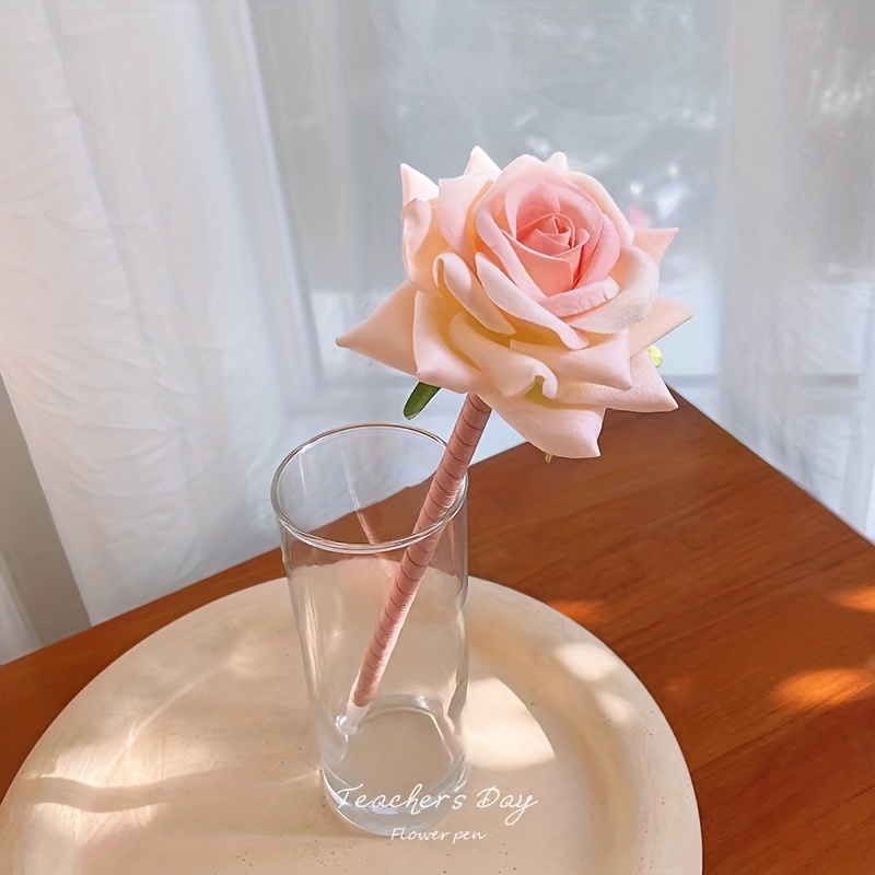 1 Pc Fleur Stylo Rose Fleur Stylo 0.5mm Gel Encre Stylo - Temu Canada