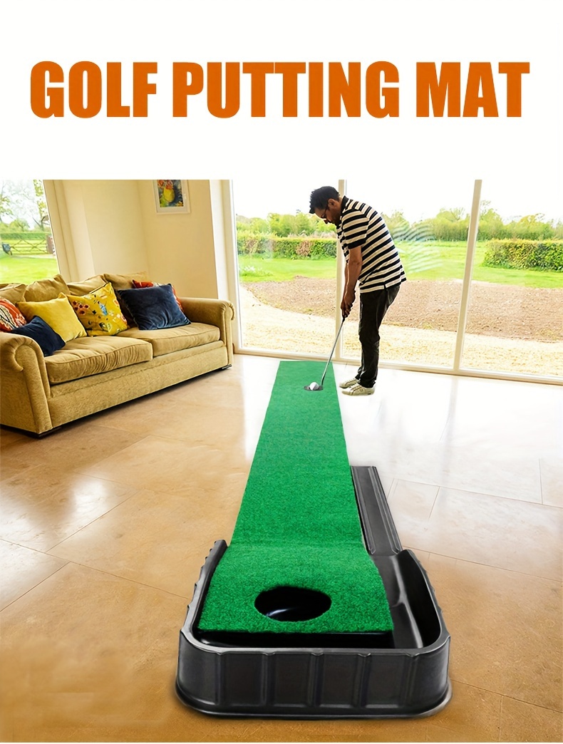 golf putting mat automatic ball return putting mat golf putting exerciser with 6 pu balls for office indoor details 1