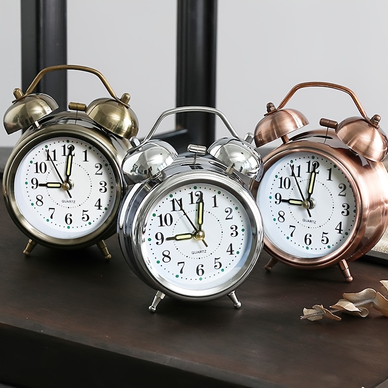 Reloj despertador analógico pequeño, reloj despertador fuerte para personas  que duermen pesadas, decoración de habitación vintage para dormitorio
