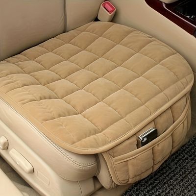 1pc Car Seat Cushion, Non-Slip Rubber Bottom With Storage Pouch, Premium Comfort Memory Foam, Back Seat Cushion, Seat Pad Universal (Thin Style)
