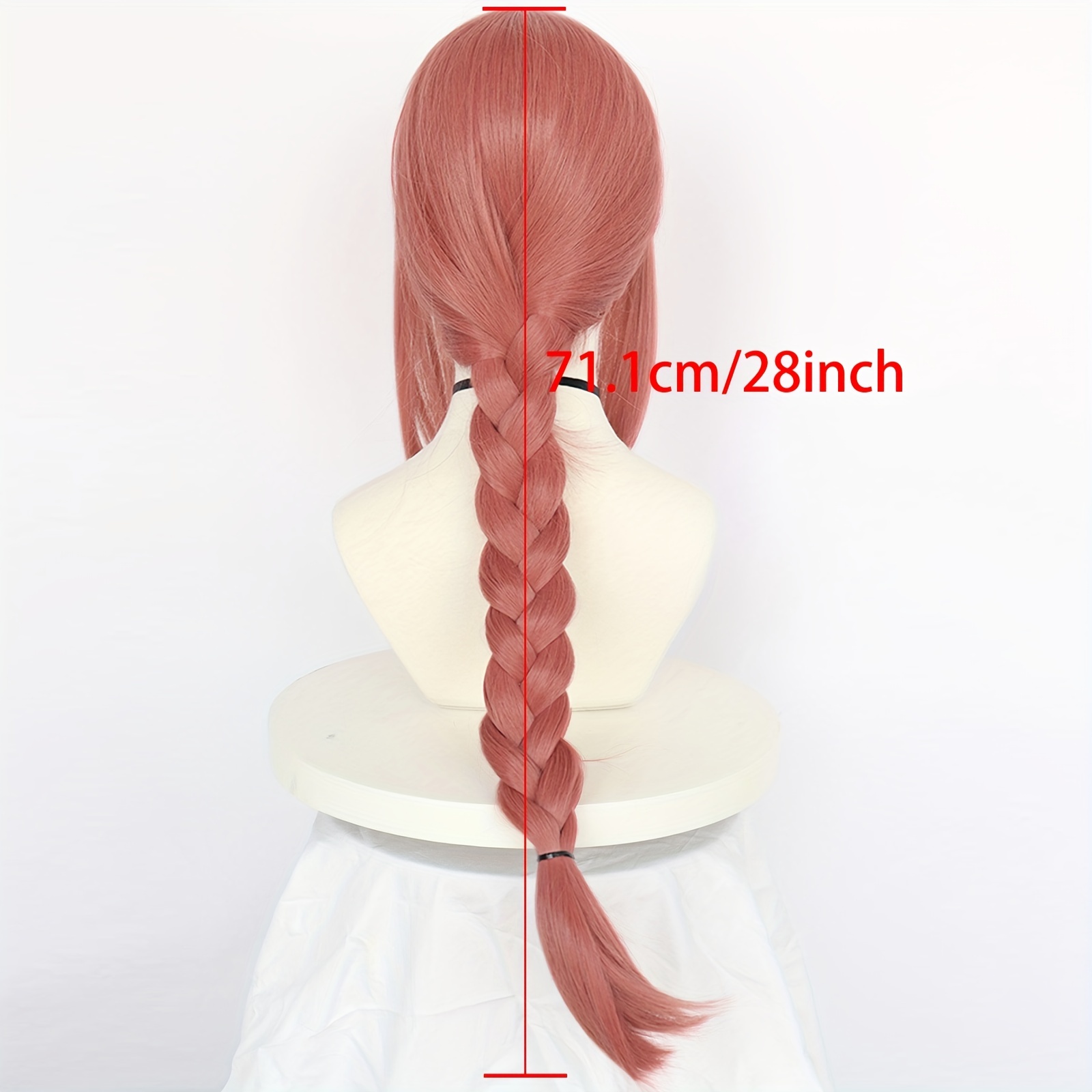 Wig Long Straight Cosplay Wig Women Red Braids Wig Temu