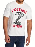 Plus Size Men's Snake Graphic And Letter Print T Shirt Short Sleeve Funny Tee Shirts Crew Neck Summer Novelty Tops