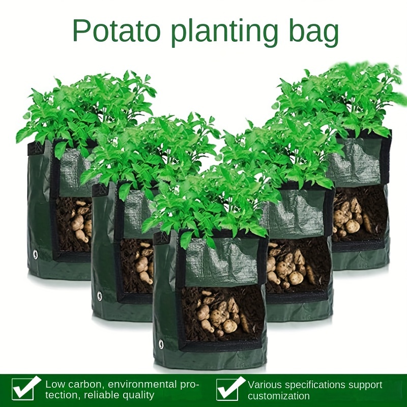 4pcs Potato Grow Bags, Potato Planters With Flap And Handles, Vegetables  Garden Planting Bags For Onion, Fruits, Tomato, Carrot (7 Gallon)