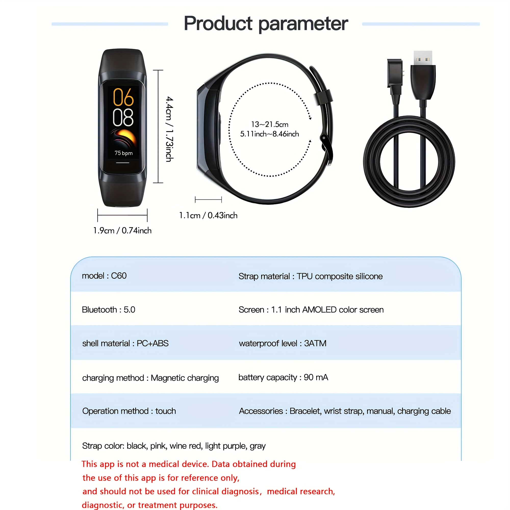 Samsung Galaxy Fit2 Smart Band 2.79 cm (1.1 AMOLED Display, 5 ATM