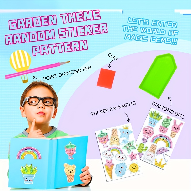 2pcs Gem Sticker Diamond Art 5D Arts Crafts DIY for Kids Beginner