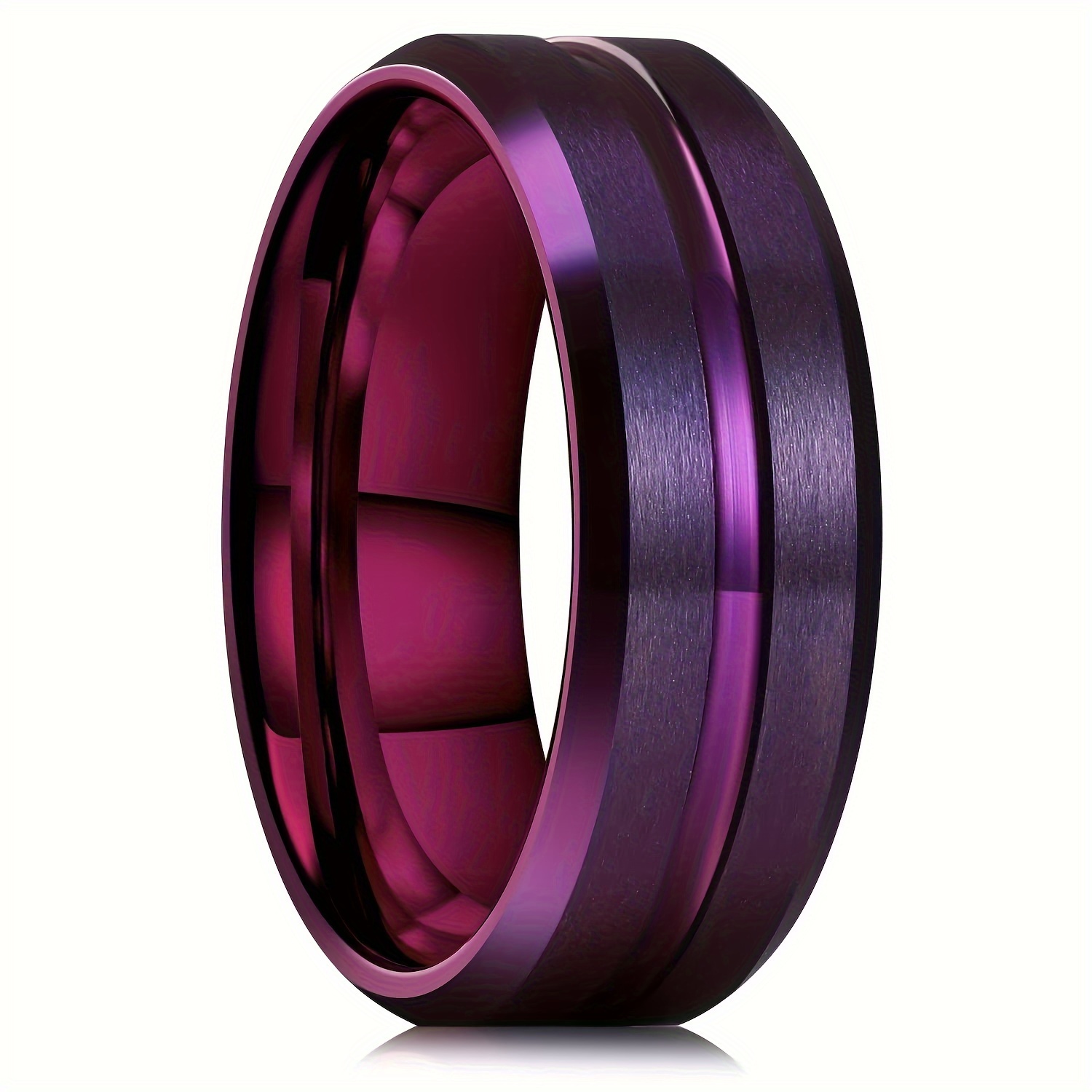 fashion-purple-color-stainless-steel-ring-men-brushed-temu-united-kingdom