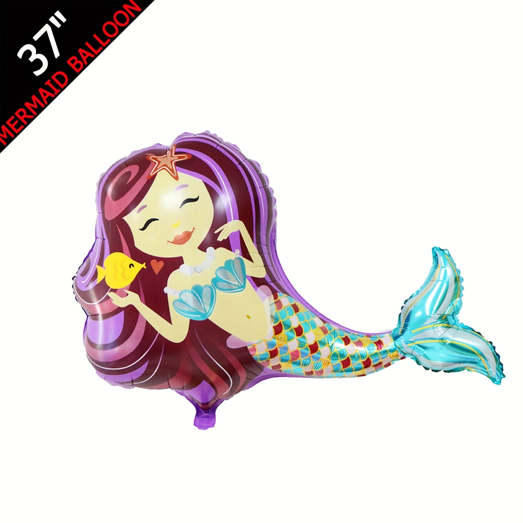 

1pc Mermaid Balloons Birthday Party Supplies Purple Mermaid Mylar Balloons, For Mermaid Under The Sea Party Baby Shower Decorations